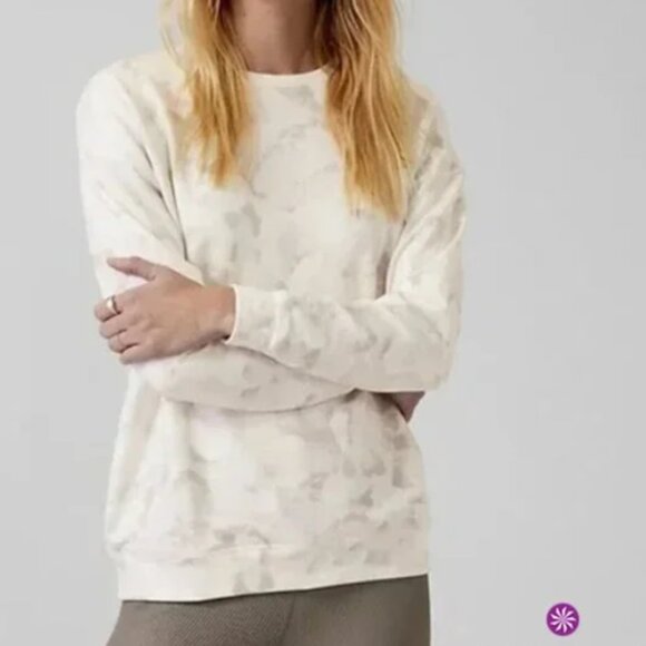 Athleta Tops - Athleta Balance Printed Sweatshirt Chakra Floral Bluff Gray Size Small